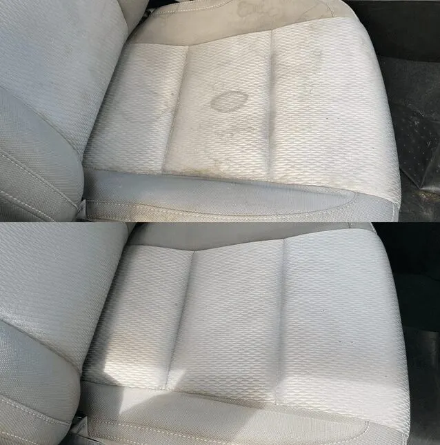 Freshly detailed vehicle interior with clean seats and dashboard